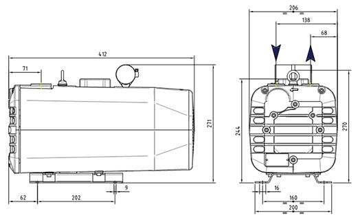 Габаритные размеры (чертеж) DVP CB.16-1